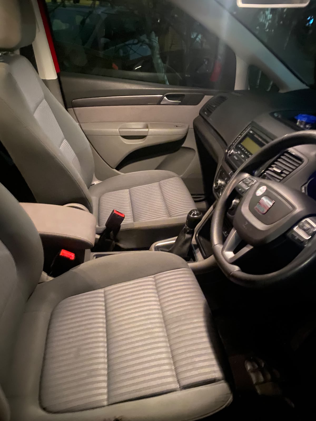 Freshly cleaned front cabin, seats and dashboard