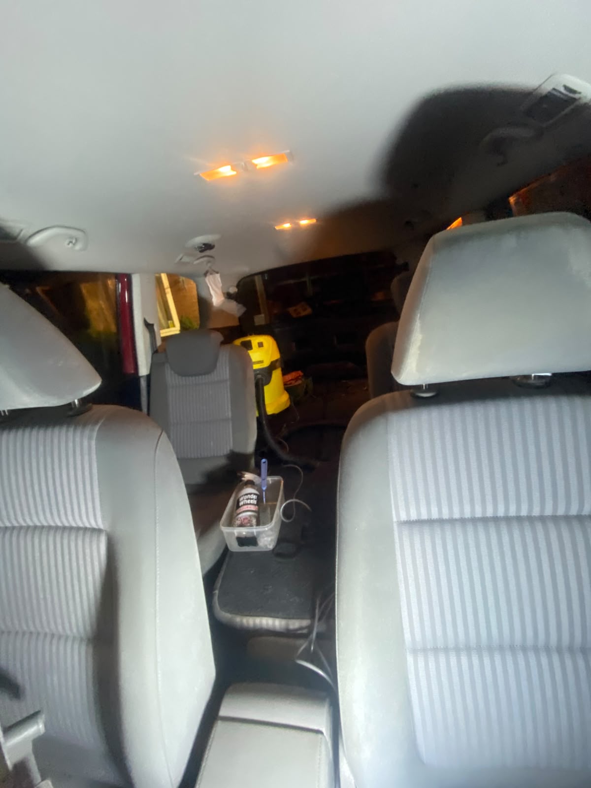 Professional extraction machine working through the cabin