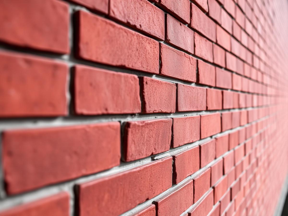 Precisely laid red brickwork with neat mortar joints